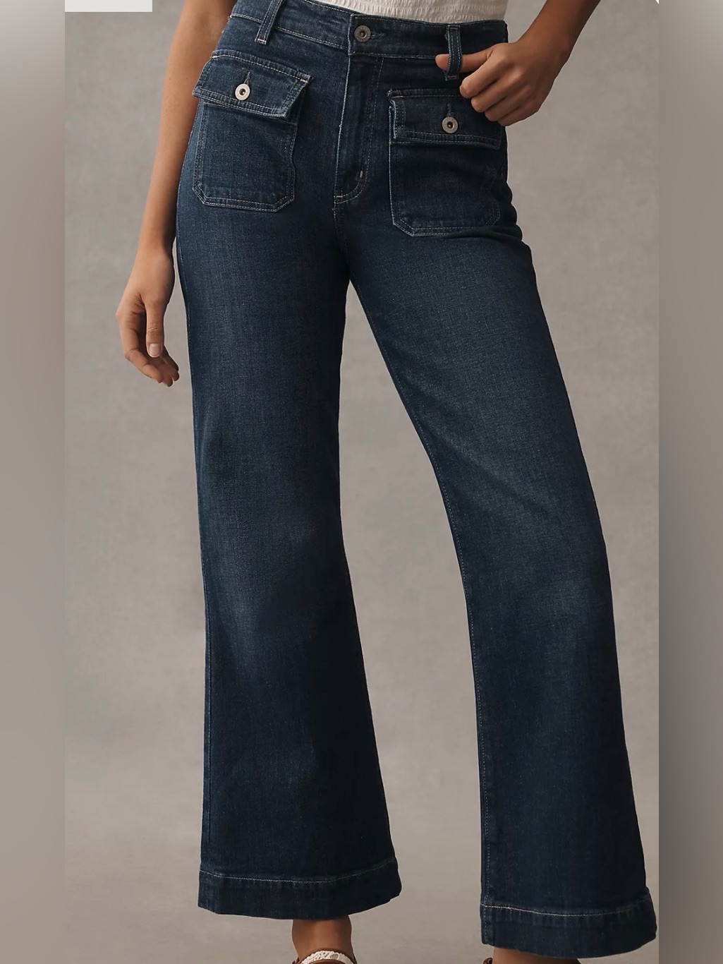 Ag Women's Dark Wash High-Rise Wide-Leg Jeans